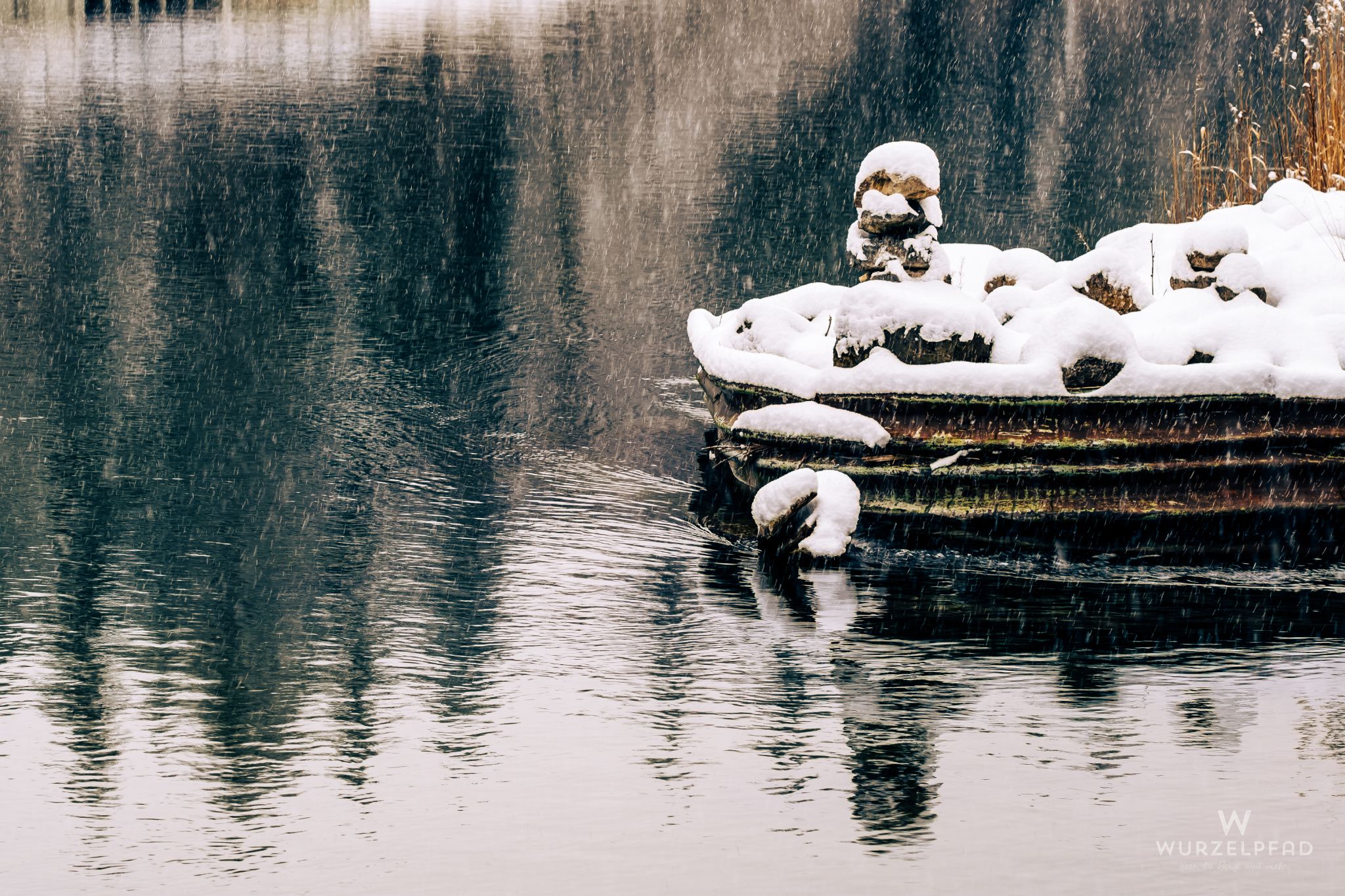 Ickinger Wehr im Schneefall